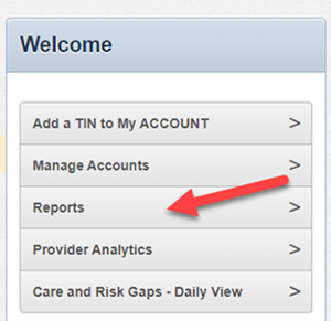 Welcome screenshot highlighting Reports tab