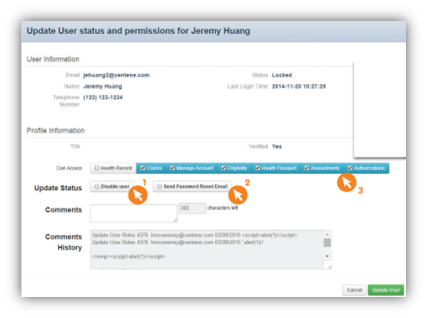 Screenshot of Account Manager Tasks in Secure Provider Portal